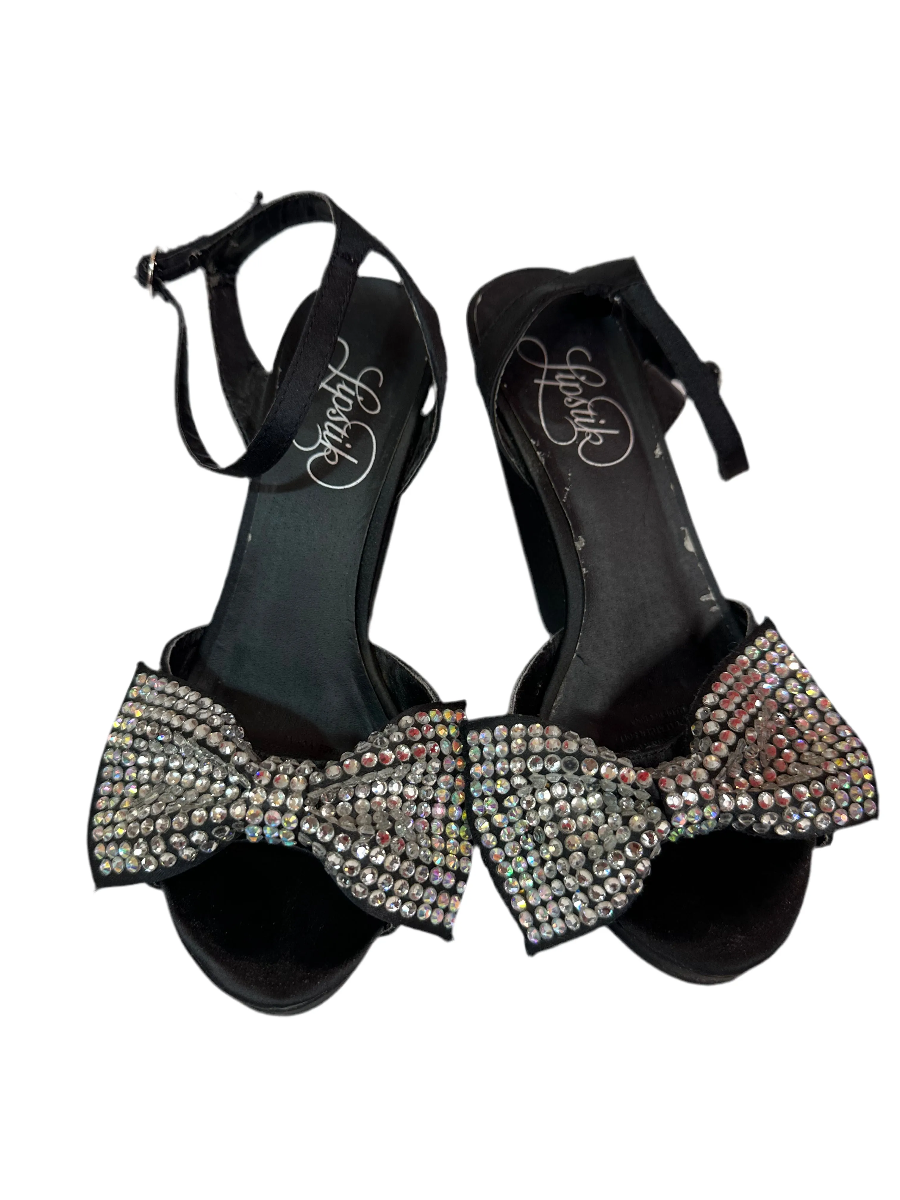 Black Lipstick Bow Wedge Heeled
