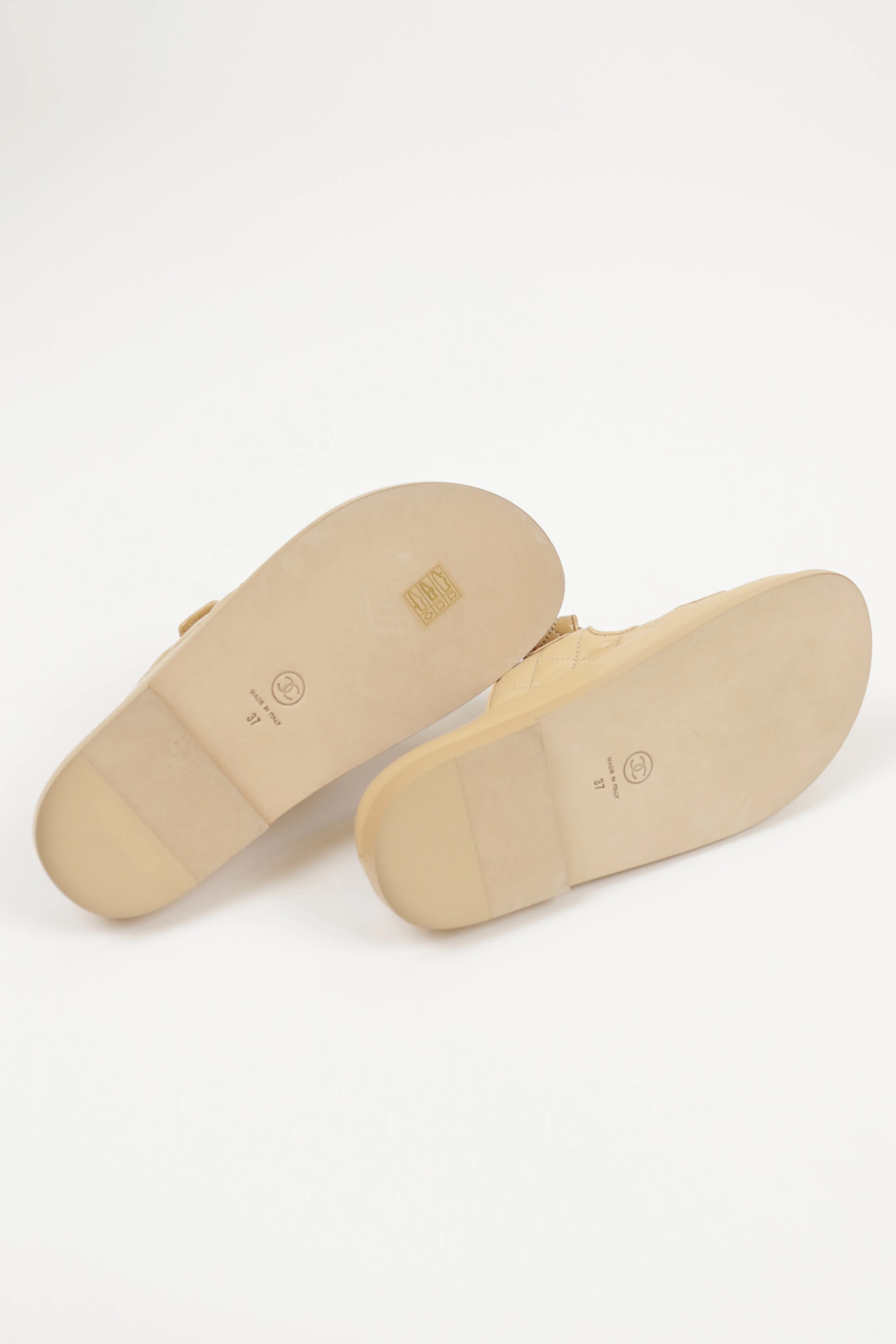 Chanel Nude Slip On Mules