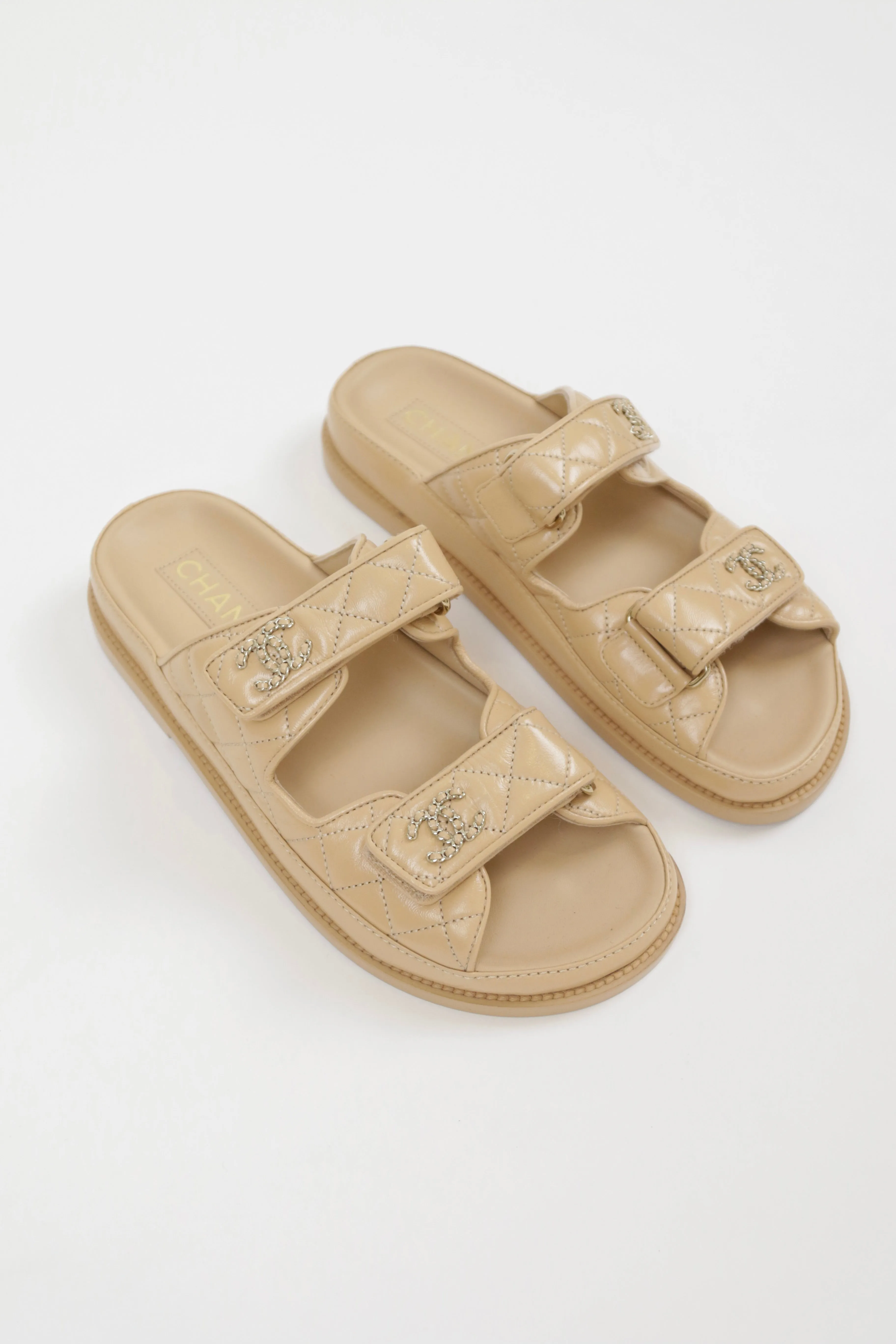 Chanel Nude Slip On Mules