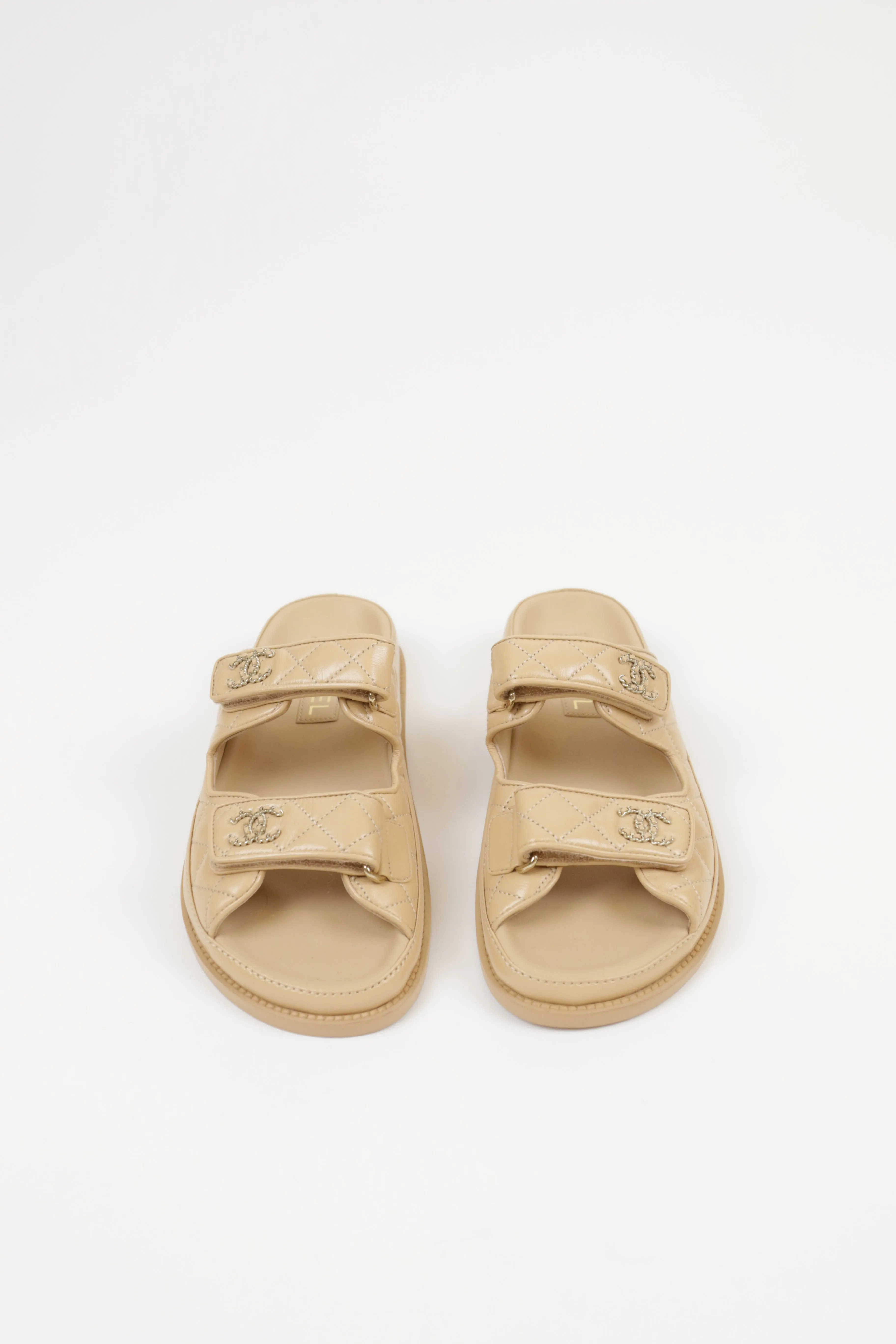 Chanel Nude Slip On Mules