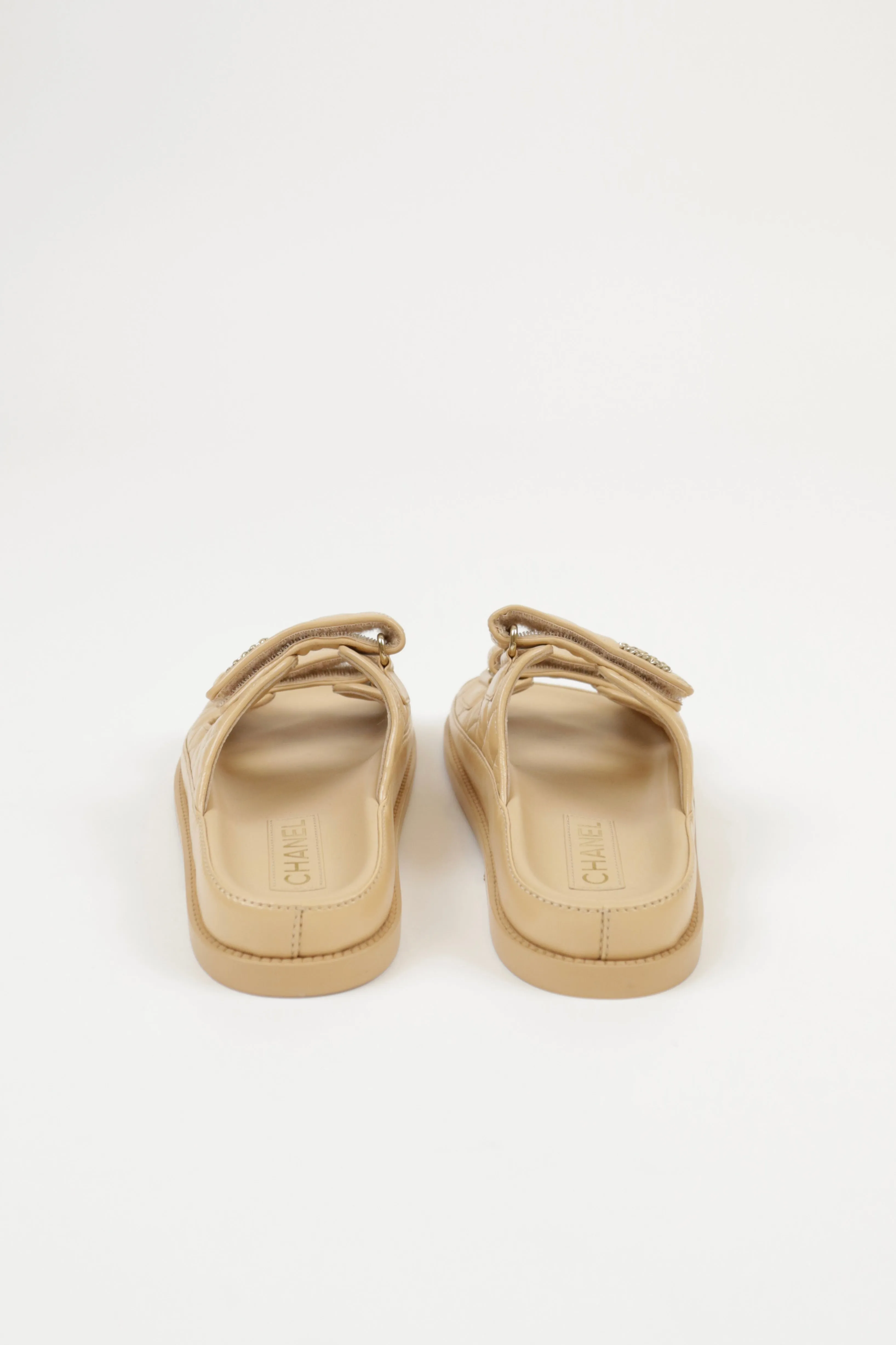Chanel Nude Slip On Mules