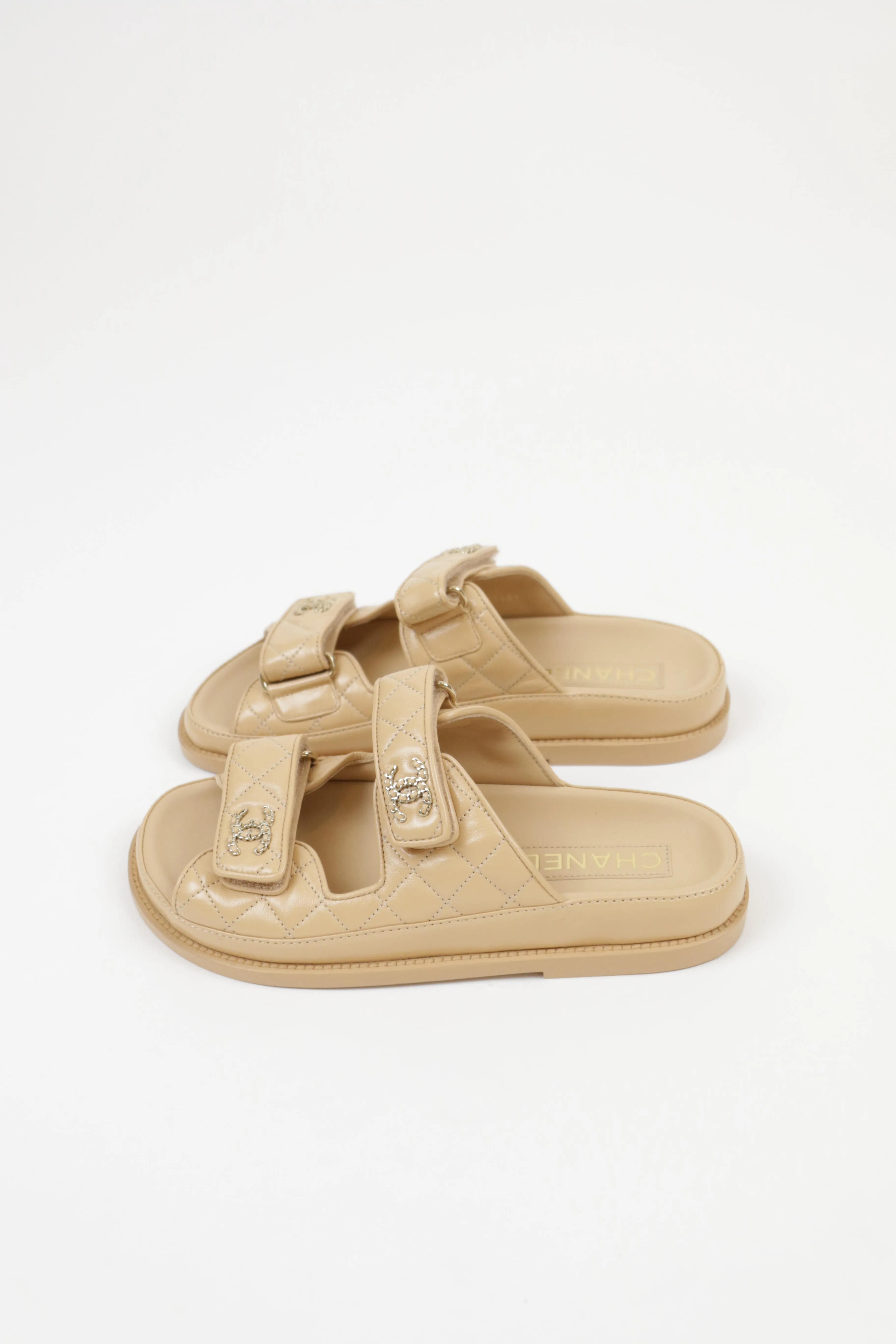 Chanel Nude Slip On Mules