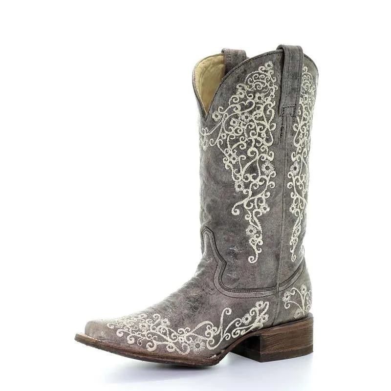 Corral Crater Bone Embroidery Western Boot