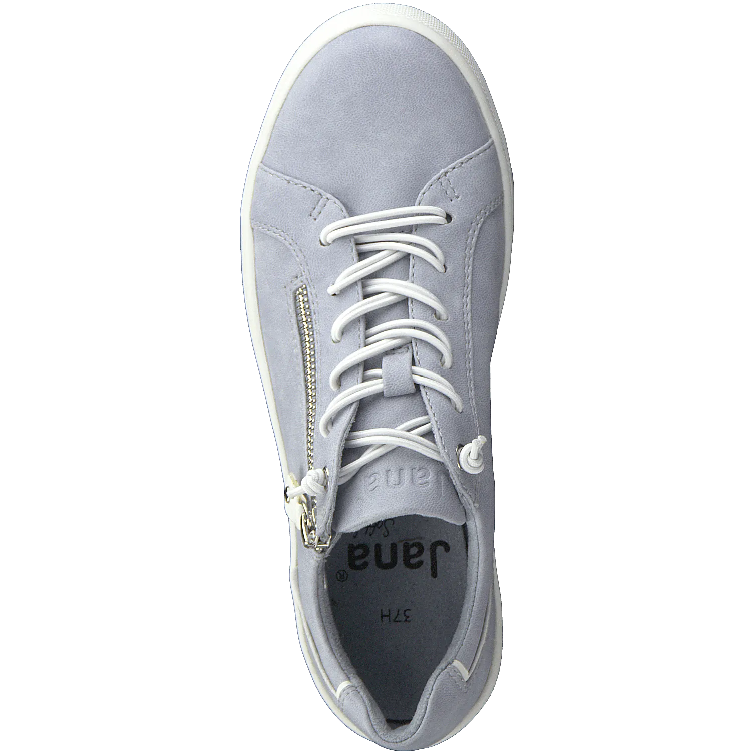 Jana Wide Fit Trainer With Zip and Laces 23660-833 Sky Blue