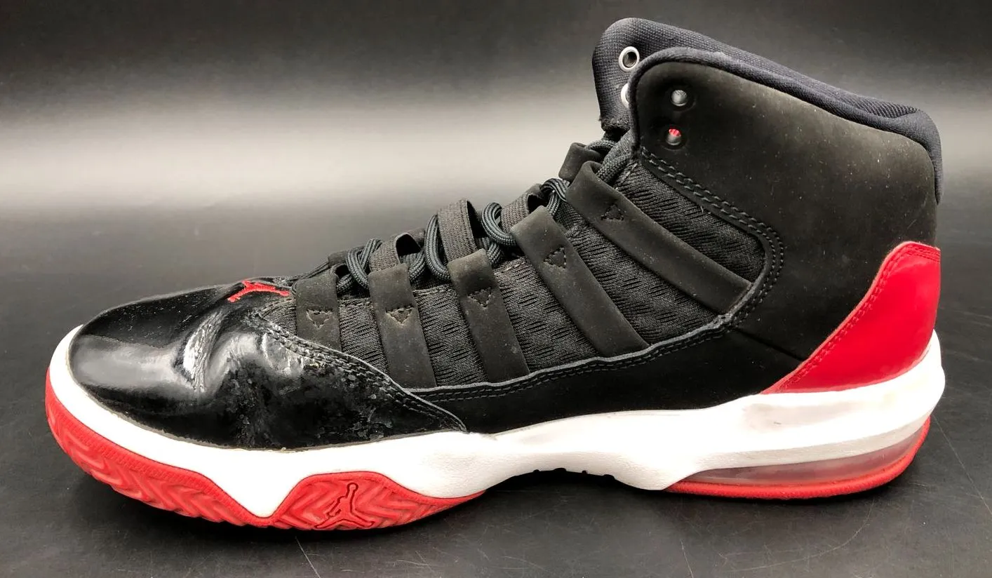 Nike Air Jordan Max Aura Men's 'Black' & Red/White Sneakers - Size 8 ( COA)