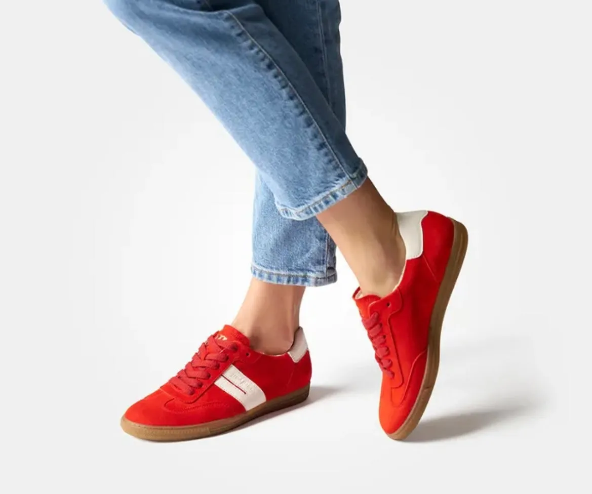 Paul green red suede leather sneakers